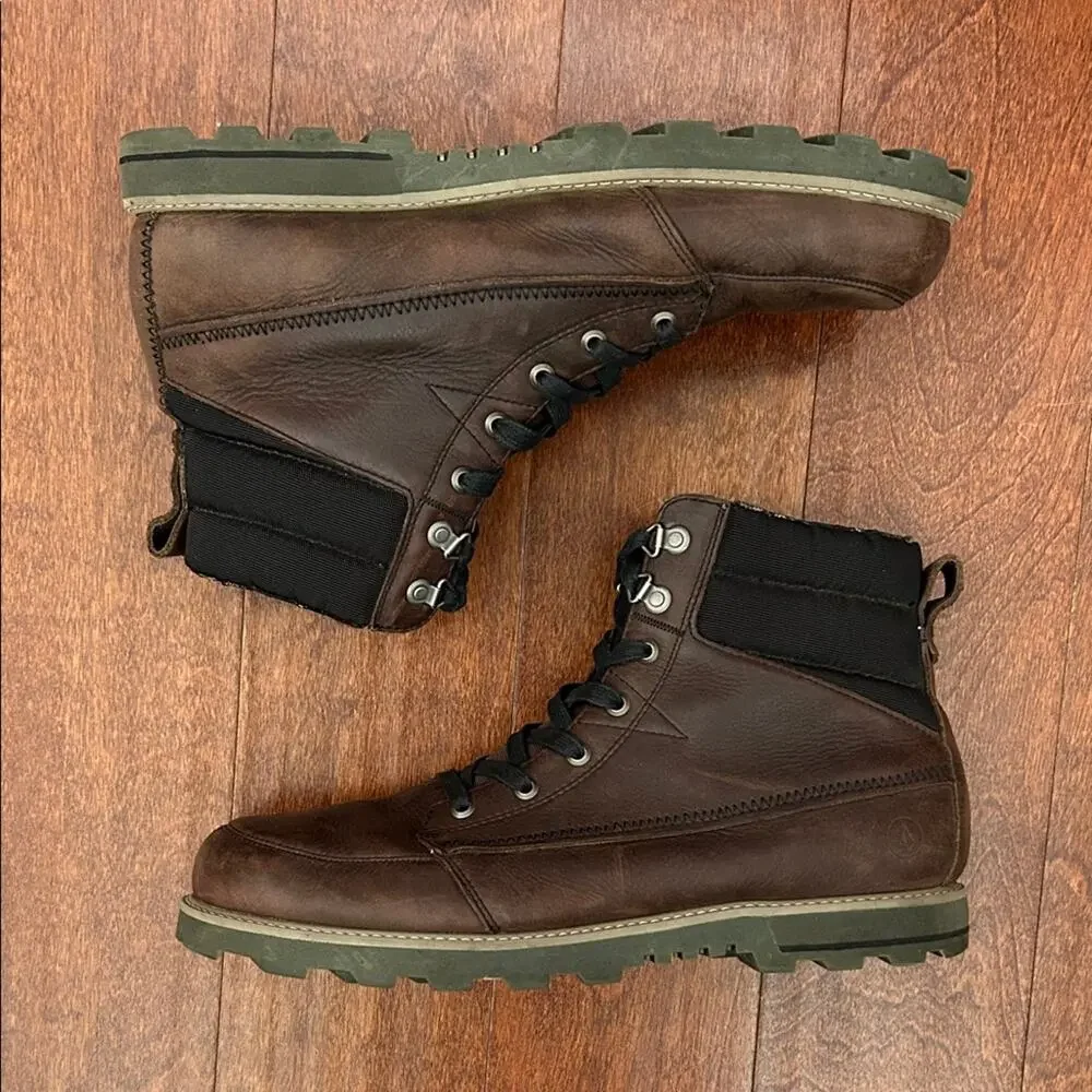 Volcom Sub Zero Men's Brown Leather Boots, Size 13